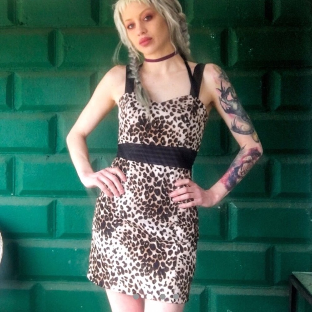 Sexy leopard pencil dress retro